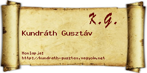 Kundráth Gusztáv névjegykártya
